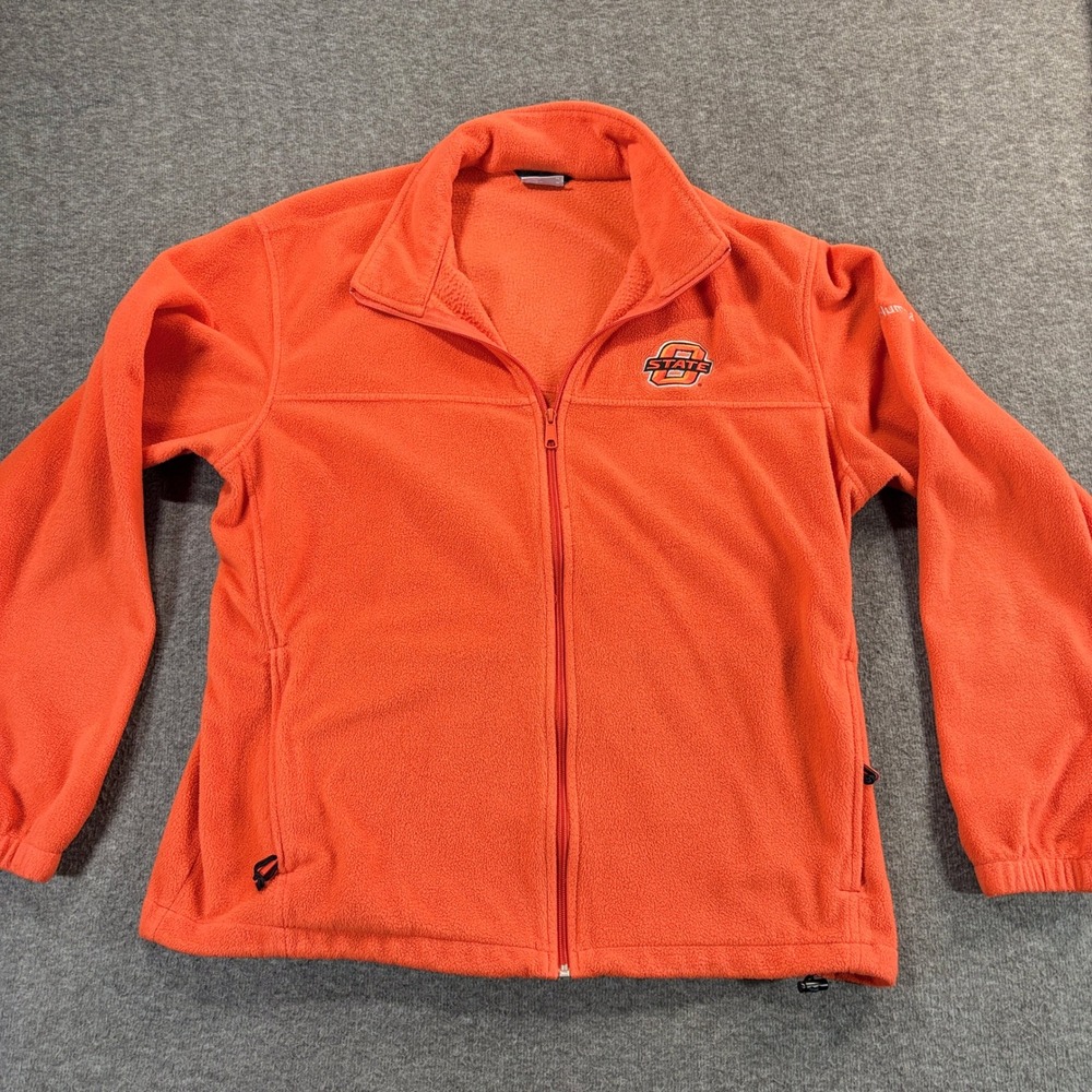 Columbia‎ Oklahoma State Cowboys Fleece Jacket Men's XL Orange Full Zip Logo